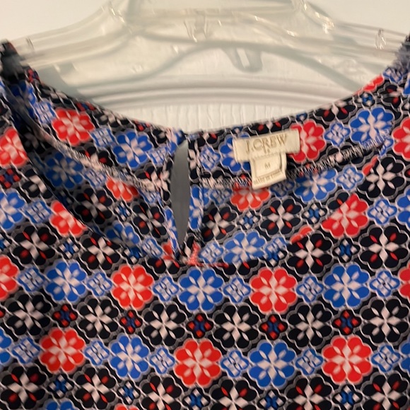 J. Crew Red and Blue Flower Patterned Top - Picture 2 of 7